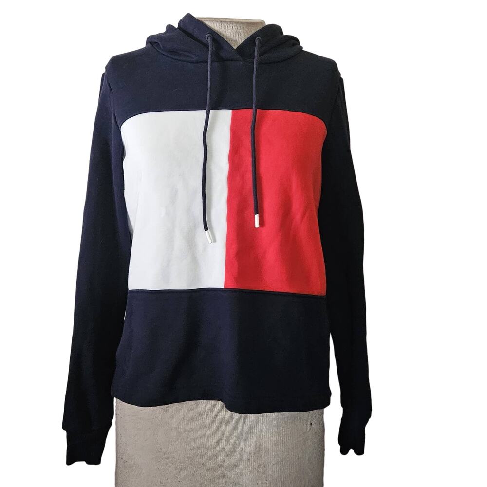 Navy Blue Tommy Hilfiger Hoodie Sweatshirt Size XS